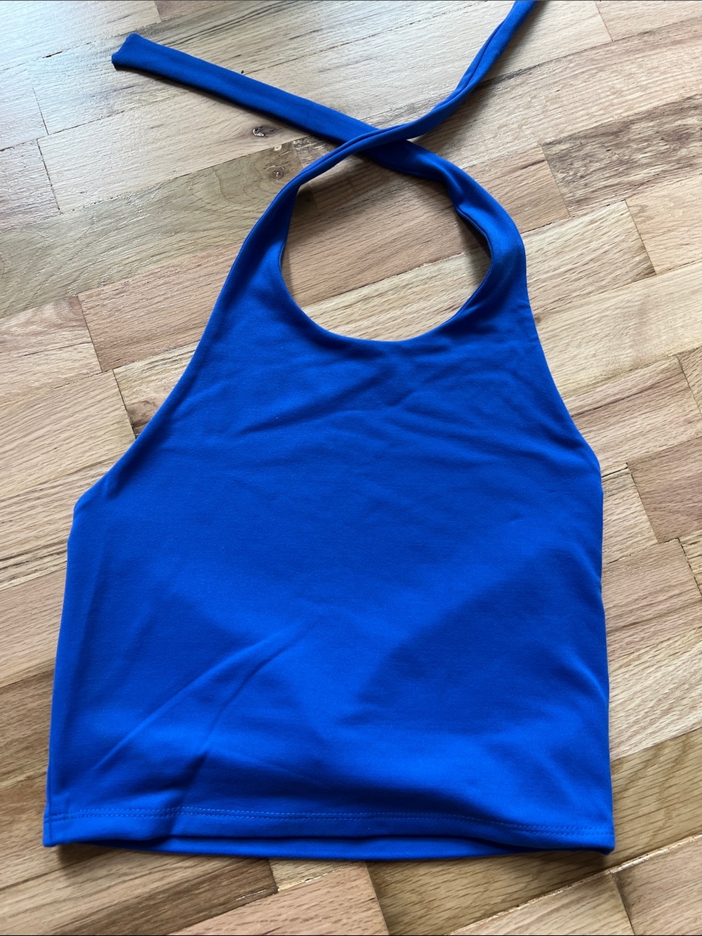 Susana Monaco Cobalt Blue Halter Crop Top